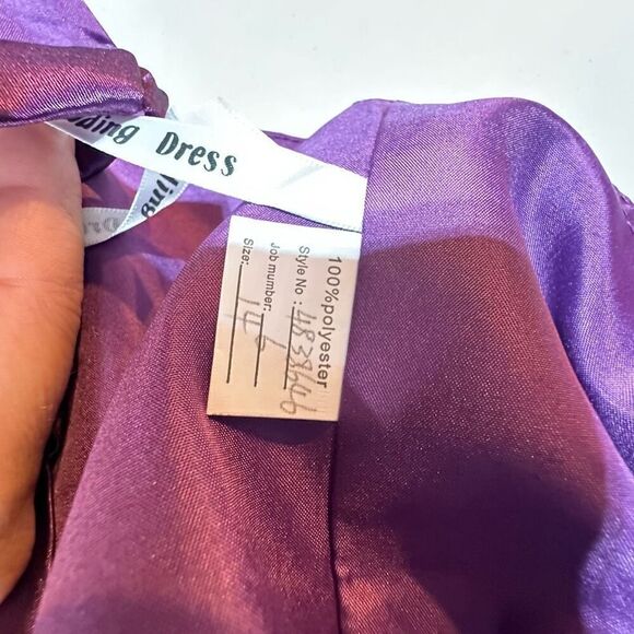 NWT Women's One Shoulder Tie Back Ruched Side Cocktail Maxi Dress Plum Size 14 - Picture 5 of 8